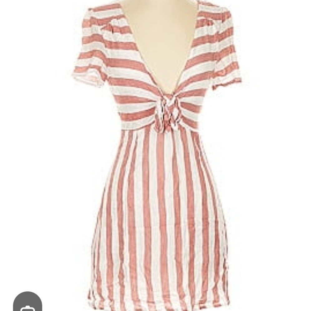 Lira Striped Tie-Front Mini Dress   Size XS
